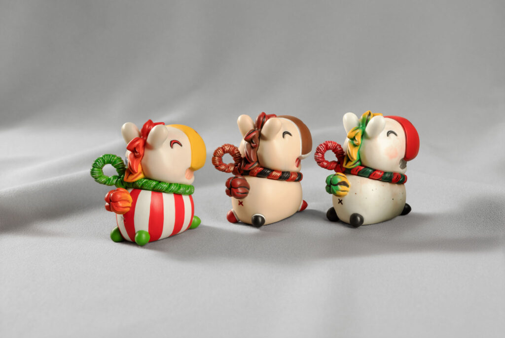 Three Dawn Hoof Charms side by side